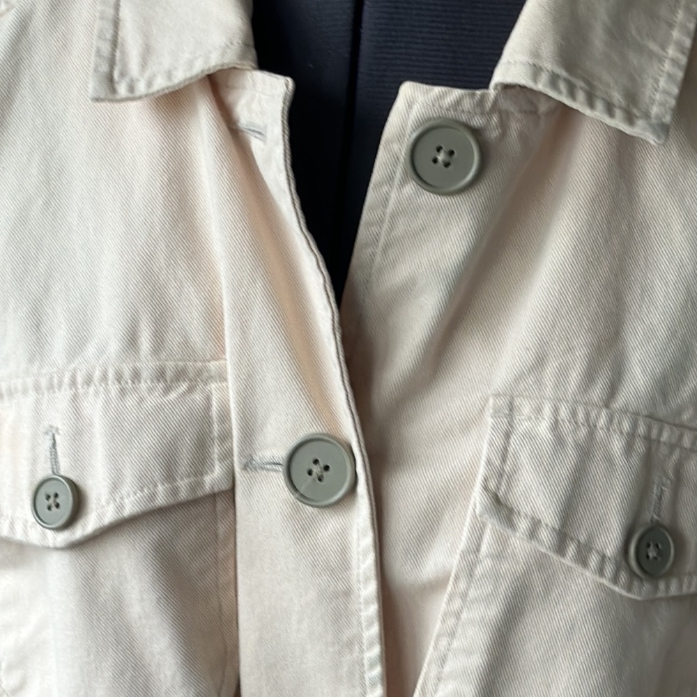 Gap Jacket Cream Colored Collared Size Large Ligh… - image 2